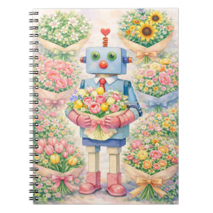 Süßes Roboterstern-Notizbuch Notizblock