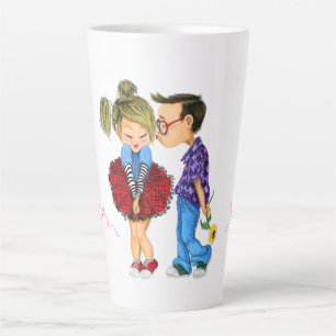 Süßes romantisches Paar - Liebe - Ich liebe dich - Milchtasse