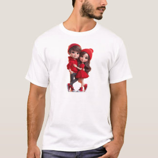 Süßes Romantisches Paar T-Shirt – Valentinstag Lie
