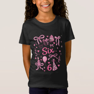 Süßes Rosa 6. Geburtstags-Shirt für Mädchen mit se T-Shirt