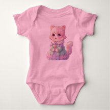 Süßes rosa Anime-Katzen-Babyshower-Geschenk Bodysu