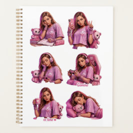 Süßes rosa Anime-Mädchen-Planer-Notizbuch Planer