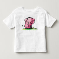 Süßes rosa Aquarell-Elefanten-T-Shirt für Kleinkin
