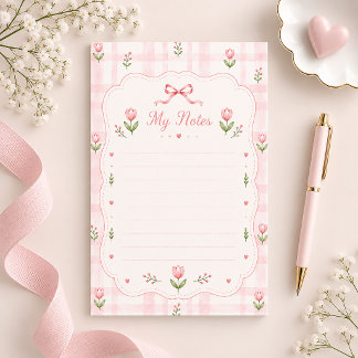 Süßes rosa Aquarell-Tulpen-liniertes Schreibpapier Briefpapier