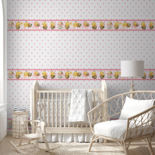 Süßes Rosa-Babienen-Nest für Baby Mädchen Tapete