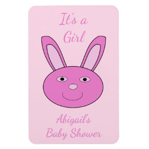Süßes rosa Baby-Mädchen-Hasen-Gesicht Frühhling Os Magnet