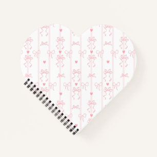 Süßes Rosa Band & Schleifenmuster Notizbuch