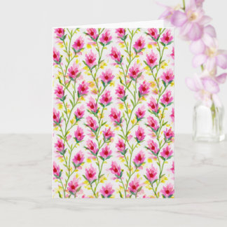 Süßes rosa Blumenmuster Grußkarte Karte