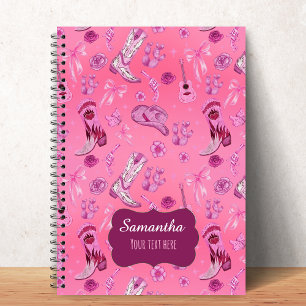 Süßes rosa Coquette-Landmädchen-ästhetik-Muster Notizbuch