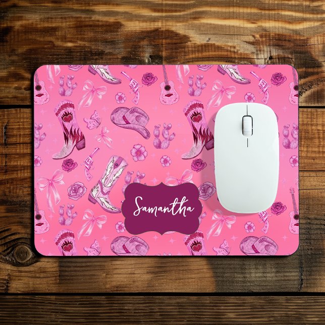 Süßes rosa Coquette-Landmädchen-ästhetisches Muste Mousepad (Von Creator hochgeladen)