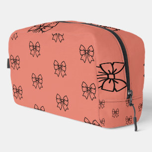 Süßes Rosa Coquette-Schleifen-Muster Kosmetik-Make Waschbeutel