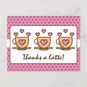 Süßes Rosa Danke Sehr Kaffee Danke Postkarte