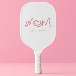 Süßes Rosa einfaches Skript Herz Mama Gegründet Es Pickleball Schläger