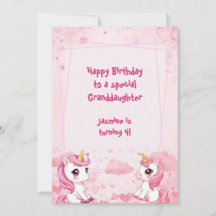 Süßes Rosa Einhorn ein magischer Geburtstag Karte