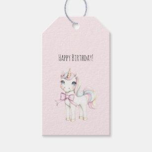 Süßes Rosa Einhorn Geburtstag Geschenkanhänger
