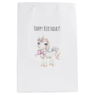 Süßes Rosa Einhorn Geburtstag Mittlere Geschenktüte