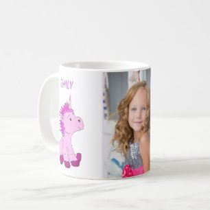 Süßes Rosa Einhorn Kinder Foto Kaffeetasse