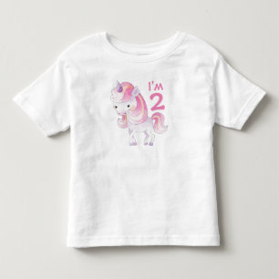 Süßes rosa Einhorn mit dem Alter des Kindes Kleinkind T-shirt