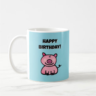  Süßes rosa Ferkel Frohen Geburtstag Kaffeetasse