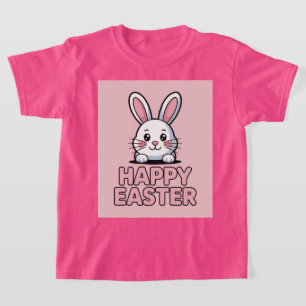 Süßes Rosa Frohe Ostern Weißes Häschen T-Shirt