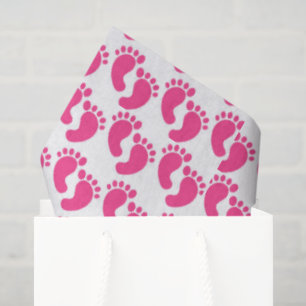 Süßes rosa gemustertes Babyfüße-Muster Seidenpapier