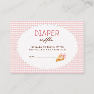 Süßes rosa Gingham-Baby-Shower-Windel-Raffel Begleitkarte