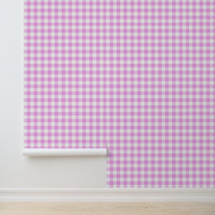 Süßes rosa Gingham-Muster Peel und Stick Tapete
