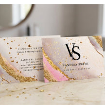 Süßes Rosa Gold Glitter Marmor Achat Monogramm