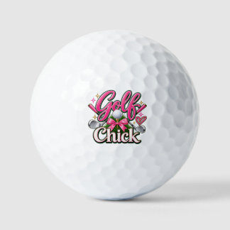 Süßes Rosa Golf-Chick-Design für Golfliebhaber Golfball