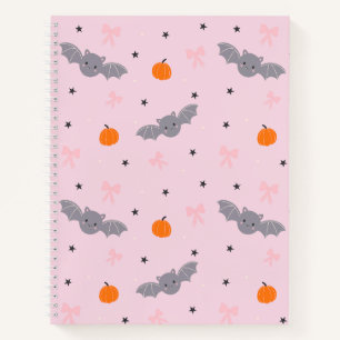 Süßes rosa Halloween-Fledermaus-Muster-Notizbuch Notizbuch