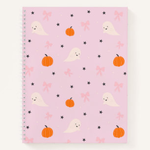 Süßes rosa Halloween-Geister-Muster-Notizbuch Notizbuch
