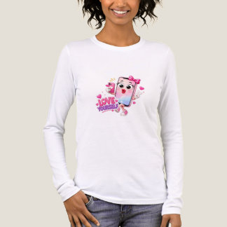 Süßes Rosa-Handy 3D Positive-Vibes-Design Tri-Blend Shirt