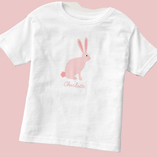 Süßes rosa Häschen-Kaninchen personalisiert Kleinkind T-shirt