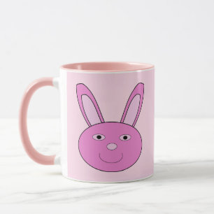 Süßes rosa Hasengesicht Frühling Ostern Tasse