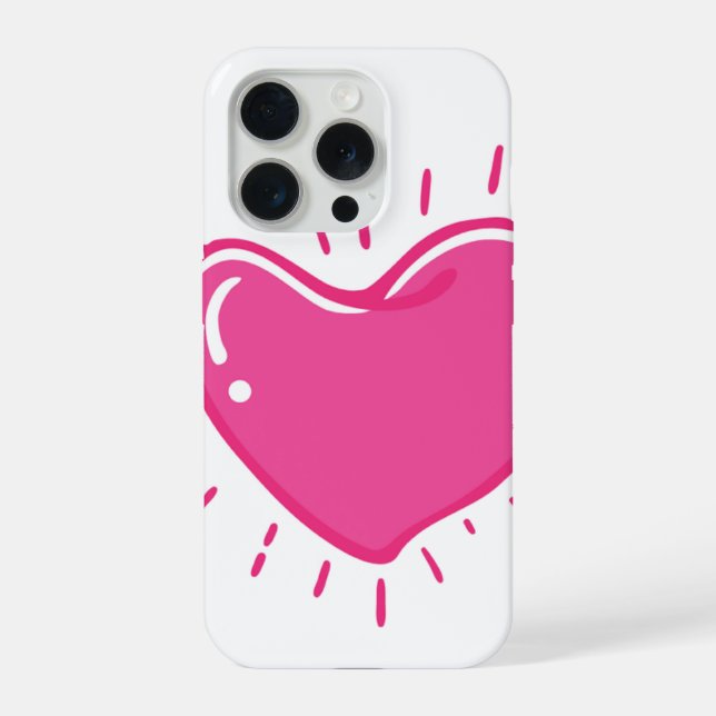 Süßes rosa Herz Ästhetik-Handyhülle iPhone Hülle (Rückseite)