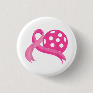Süßes Rosa Herz Band Pickleball Brustkrebs Bewusst Button