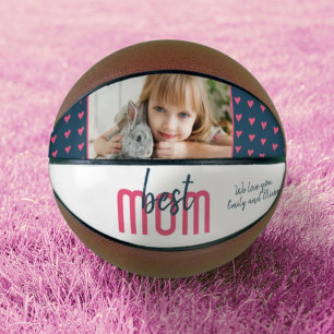 Süßes rosa Herz beste Mutter Foto Muttertag Basketball