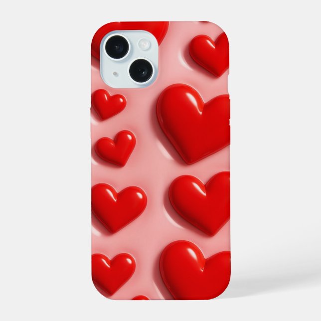 Süßes rosa Herz iPhone 15 Hülle  (Rückseite)