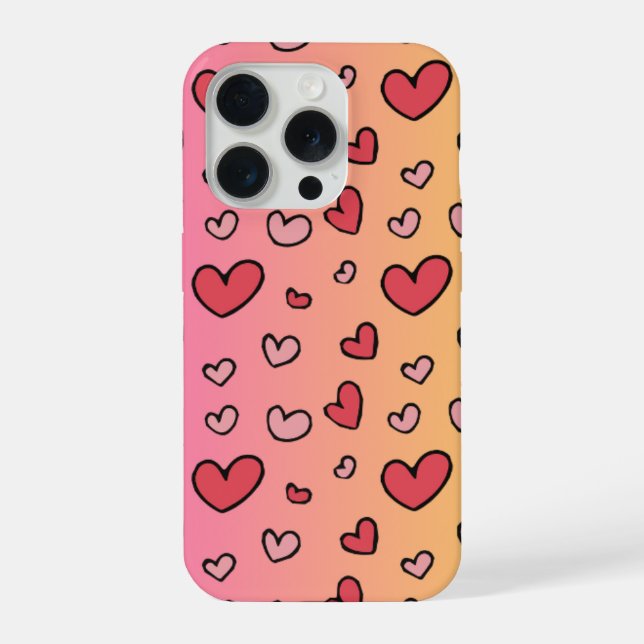 süßes rosa Herz iPhone 15 Pro Hülle. Hülle (Rückseite)