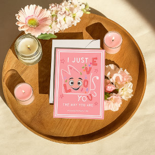 Süßes rosa Herz Liebes-Häschen Valentinstag-Karte Mitteilungskarte
