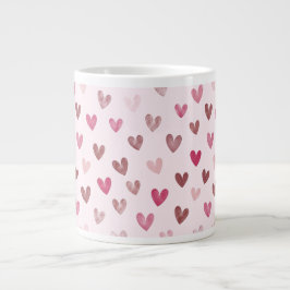 Süßes rosa Herz Muster – Romantisches und stilvoll Jumbo-Tasse