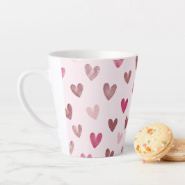Süßes rosa Herz-Muster – Romantisches und stilvoll Milchtasse
