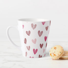 Süßes rosa Herz Muster – Romantisches und stilvoll Milchtasse