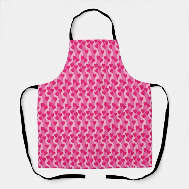 Süßes Rosa-Herzen-Muster Schürze (Vorderseite)