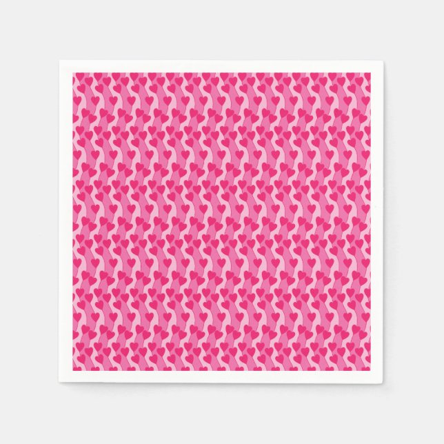 Süßes Rosa-Herzen-Muster Serviette (Vorderseite)
