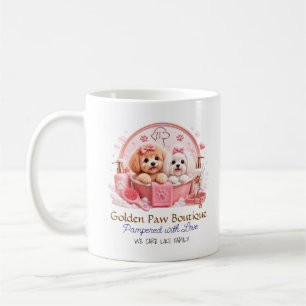 Süßes Rosa Hund Pflegedesign für Tassen
