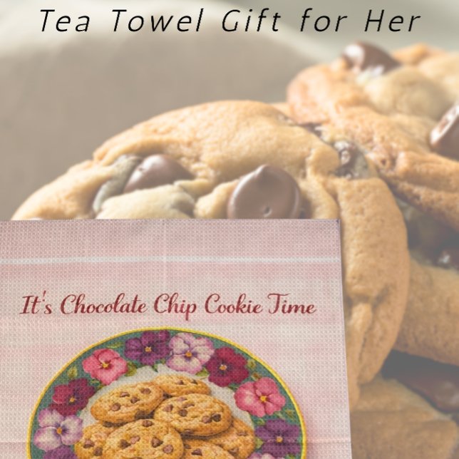 Süßes Rosa Karo Backen Kekse Zeit Geschirrtuch (Simply gorgeous cookie tea towel ideal gift for mothers day birthday for grandmother)
