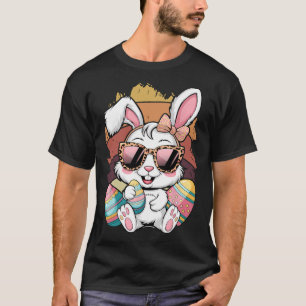 Süßes rosa Karo-Muster-Osterhase-Gesicht-Hase T-Shirt