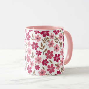 Süßes rosa Kirschblüten-Blumenmuster in zwei Tönen Tasse