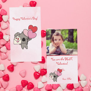 Süßes Rosa Koala-Foto Kinder Klassenzimmer Valenti Mitteilungskarte